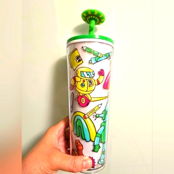 NWT Starbucks 2025 LATAM Acrylic Venti Tumbler w/ Silicon Straw Topper - Picture 4 of 8